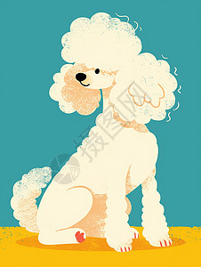 宠物毛发白色毛发可爱的卡通小狗插画