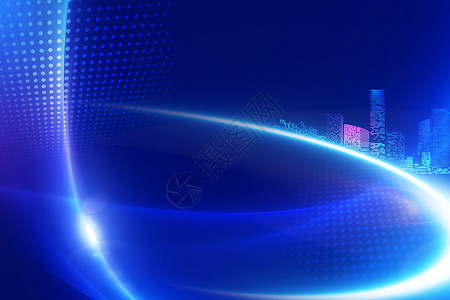 互联网商务科技蓝色商务城市背景设计图片