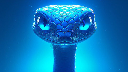 蓝色立体的卡通蛇背景图片