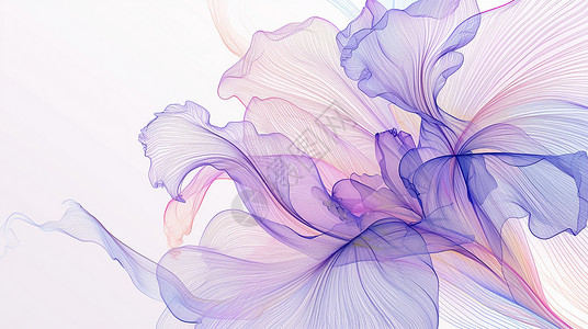 紫色浪漫透明花瓣的卡通花朵背景图片