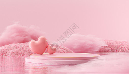 爱心小天使38粉色爱心创意背景设计图片