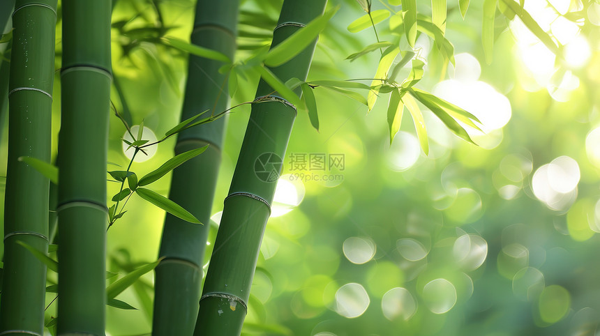 清新绿色竹子图片