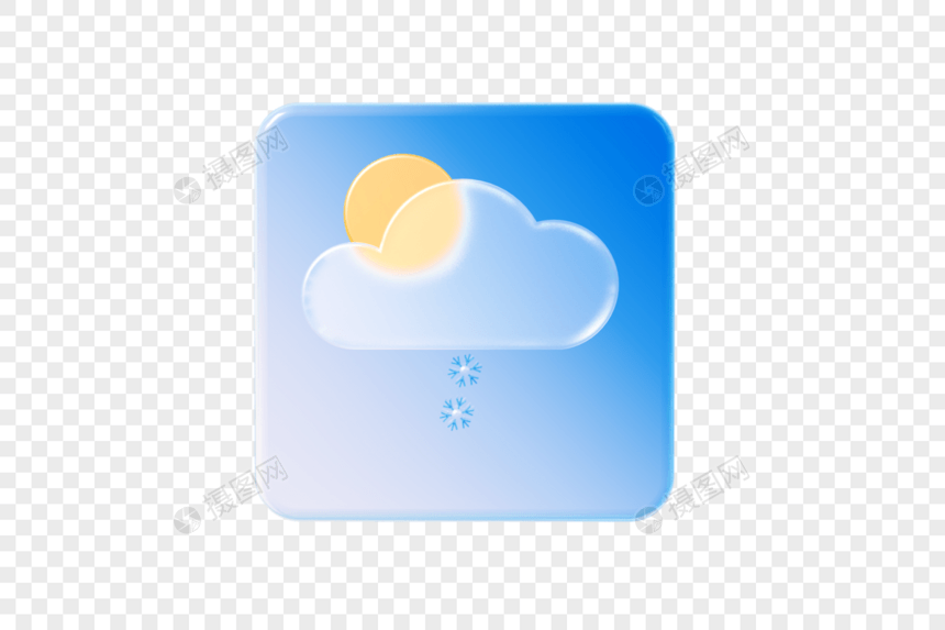 小雪毛玻璃风格天气图标图片