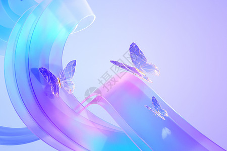 创意蝴蝶磨砂玻璃蝴蝶背景设计图片