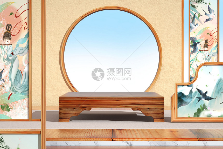 中国风桌面展台图片
