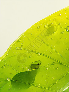 雨中荷叶上一只绿色可爱的卡通小青蛙背景图片