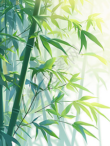 嫩绿色美丽卡通竹林背景图片
