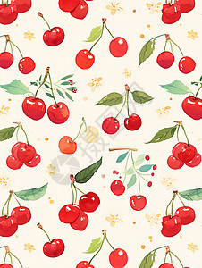 红色樱桃可爱的水果背景背景图片