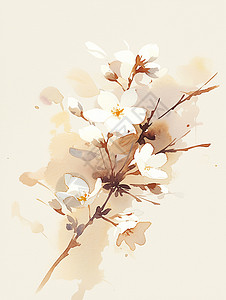 一枝盛开的桃花背景图片