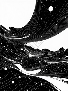黑色粒子抽象线条卡通背景背景图片