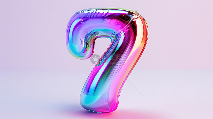 3D炫彩创意彩虹数字7图片