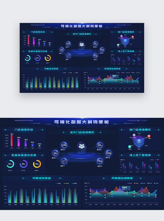 网状数据ui设计后台数据经济类可视化大屏驾驶舱 web界面模板