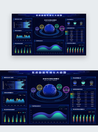 心电数据数据可视化大屏设计驾驶舱设计web端UI设计界面模板