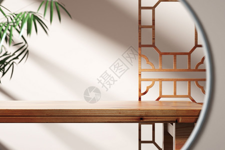 中式快餐店国风桌子场景设计图片