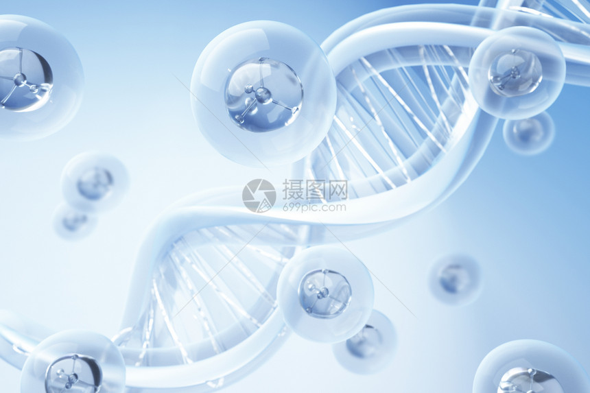 3D立体细胞基因创意生物医疗场景图片