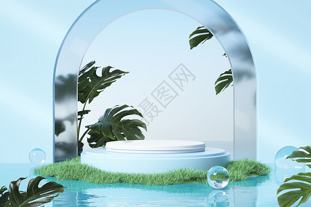 植物光影展台背景图片