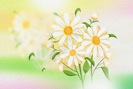 风的油画素材油画风春季赏花背景设计图片
