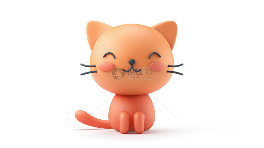 可爱的小猫3D图标图片