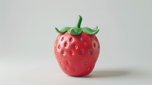 果筐草莓3D立体图标插画