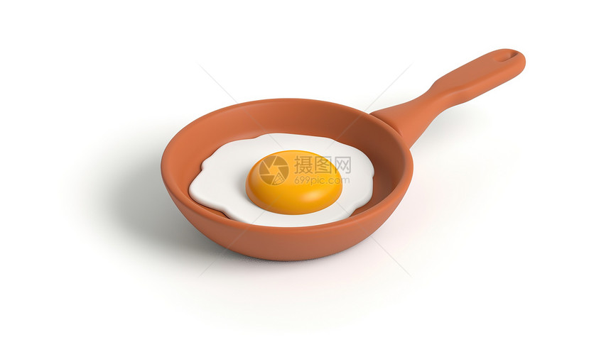 锅子里的煎蛋3D图标图片