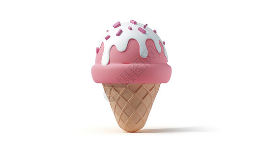美味的雪糕3D立体图标高清图片