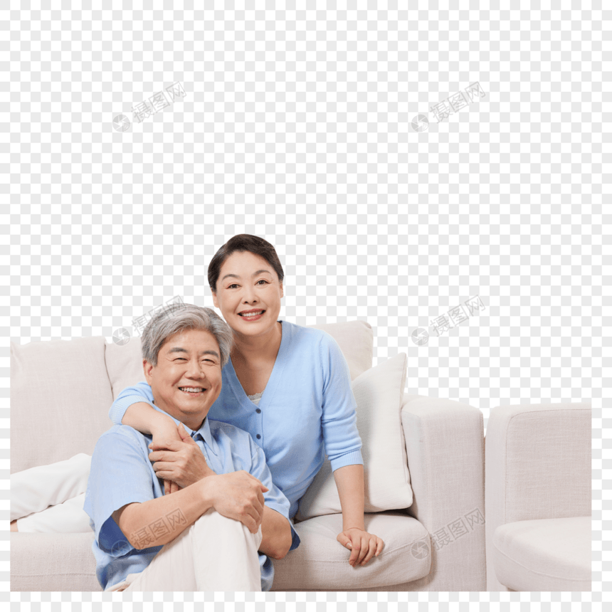 退休老年夫妻甜蜜居家生活图片