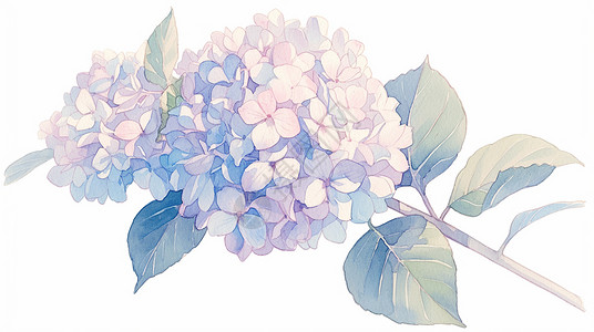 白色紫色美丽盛开美丽的卡通花朵插画
