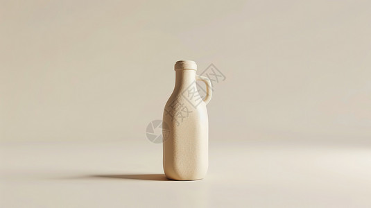 灰色背景牛奶瓶子3D图标高清图片