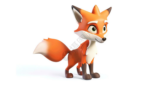 狐狸立体3D图标背景图片