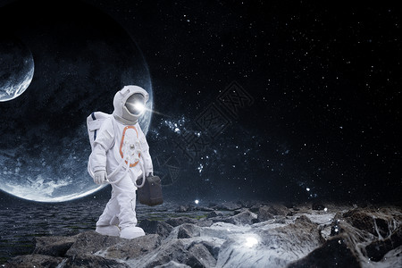 宇航员修剪月球宇航员航天背景设计图片