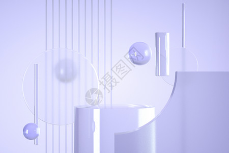 紫色玻璃质感展台高清图片
