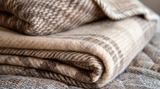 羊毛格子纹布匹材料高清图片