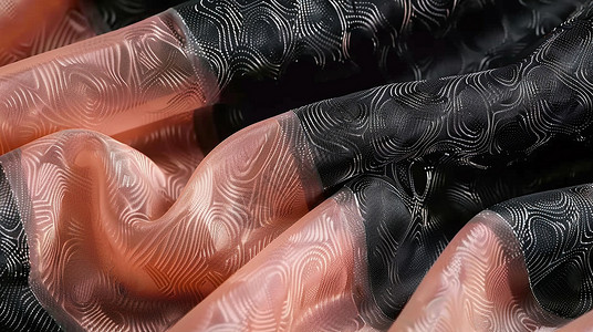 碳纤维布两个颜色唯美的蚕丝布料插画