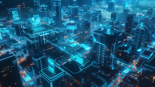 现代都市科幻智能化背景图片