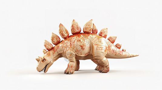 恐龙3d剑龙3D立体图标插画