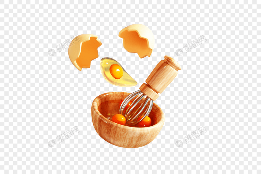 C4D漂浮食物鸡蛋元素模型图片