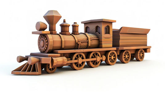 3D火车立体火车3D图标插画