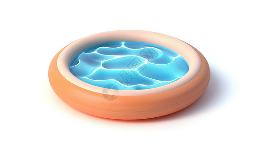 游泳池图标游泳池夏天3D插画