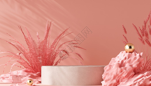 3D花卉立体花卉植物展台背景设计图片