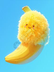 毛茸茸可爱的卡通香蕉玩偶背景图片