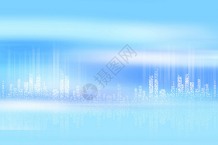 粒子浮动蓝色简约质感城市背景设计图片