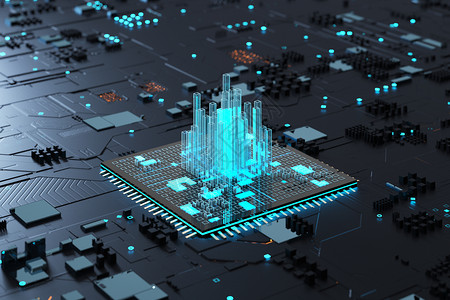 科技立体人工智能芯片背景设计图片