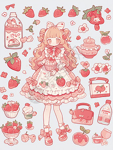 粉色蓬蓬裙草莓公主裙高清图片