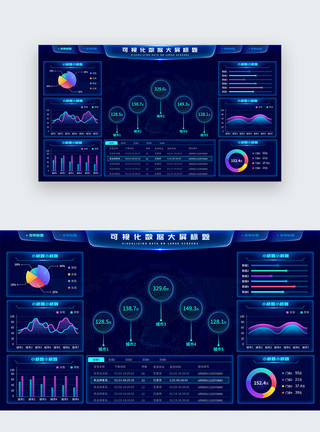 数据大屏背景数据可视化大屏设计驾驶舱设计web端UI设计界面模板