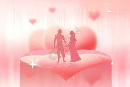 搀扶的情侣弥散风爱情节日主题背景设计图片