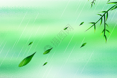 谷雨时节种谷天玻璃风雨天背景设计图片