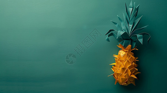 简约有创意的折纸卡通小菠萝背景图片