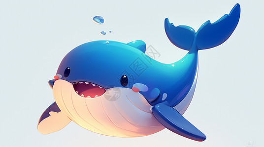 一头可爱的卡通鲸鱼高清图片