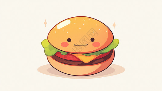 卡通汉堡包可爱的汉堡包插画