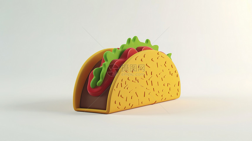玉米薄饼卷3D图标图片